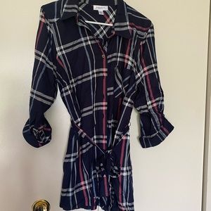 Plaid shirt dress/tunic